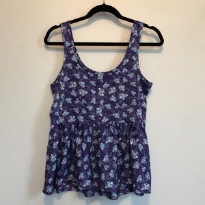 Floral blue tank top